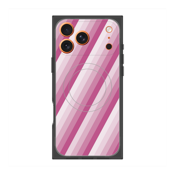 Premium Square Case with MagSafe［ Middle Stripe - Pink ］