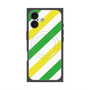 Premium Square Case with MagSafe［ Big Stripe - Green × Yellow ］
