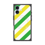 Premium Square Case with MagSafe［ Big Stripe - Green × Yellow ］
