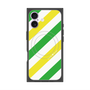 Premium Square Case with MagSafe［ Big Stripe - Green × Yellow ］