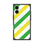 Premium Square Case with MagSafe［ Big Stripe - Green × Yellow ］