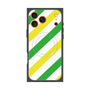 Premium Square Case with MagSafe［ Big Stripe - Green × Yellow ］