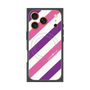 Premium Square Case with MagSafe［ Big Stripe - Purple × Pink ］