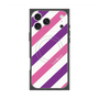 Premium Square Case with MagSafe［ Big Stripe - Purple × Pink ］