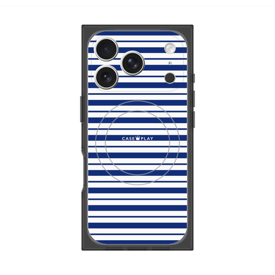 Premium Square Case with MagSafe［ Small Border - Navy ］