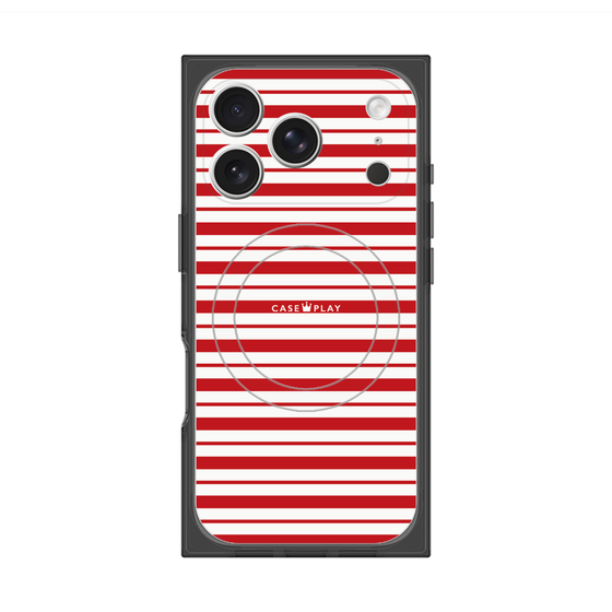 Premium Square Case with MagSafe［ Small Border - Red ］