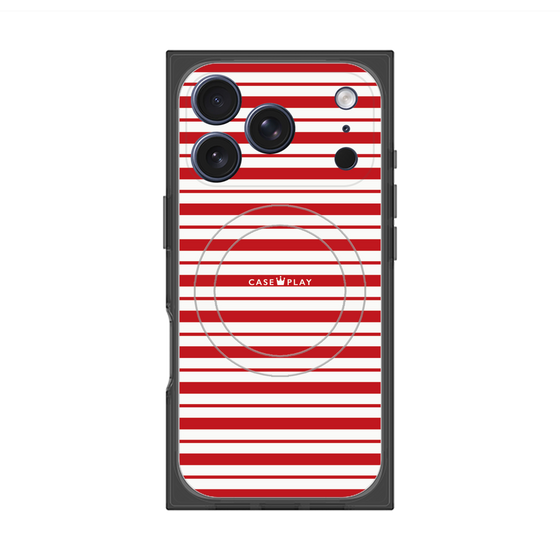 Premium Square Case with MagSafe［ Small Border - Red ］