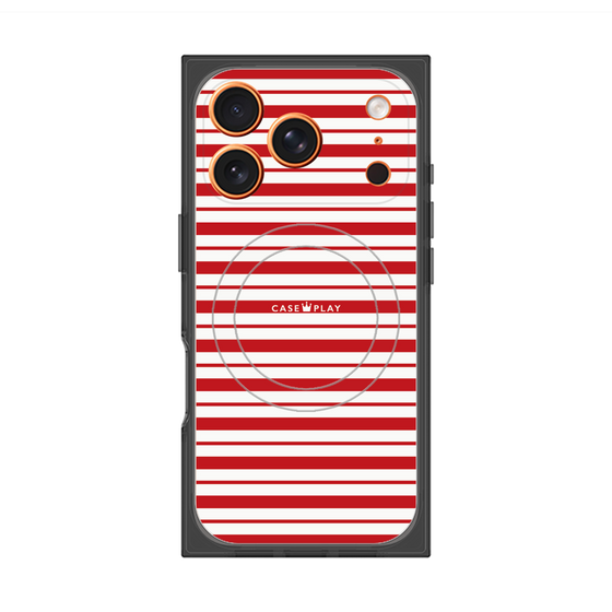 Premium Square Case with MagSafe［ Small Border - Red ］