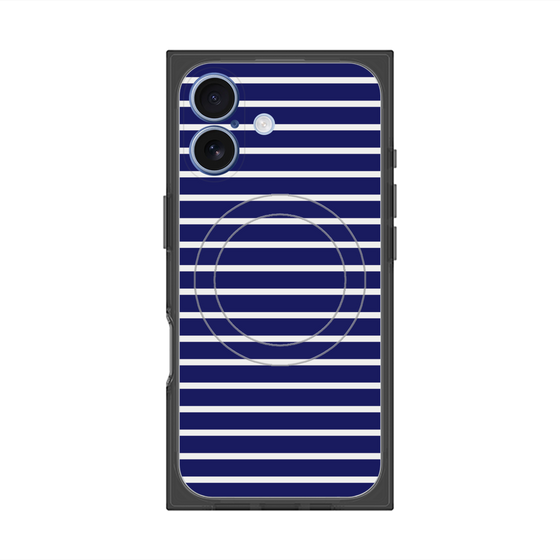 Premium Square Case with MagSafe［ Middle Border - Blue ］