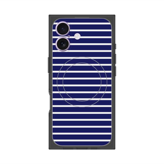 Premium Square Case with MagSafe［ Middle Border - Blue ］