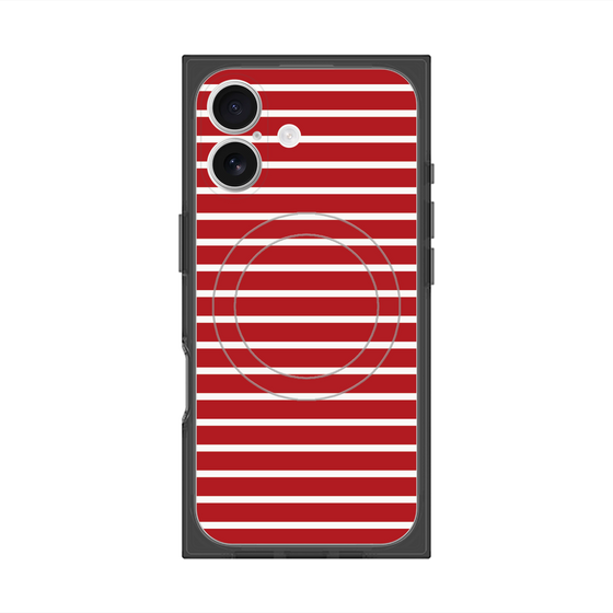 Premium Square Case with MagSafe［ Middle Border - Red ］