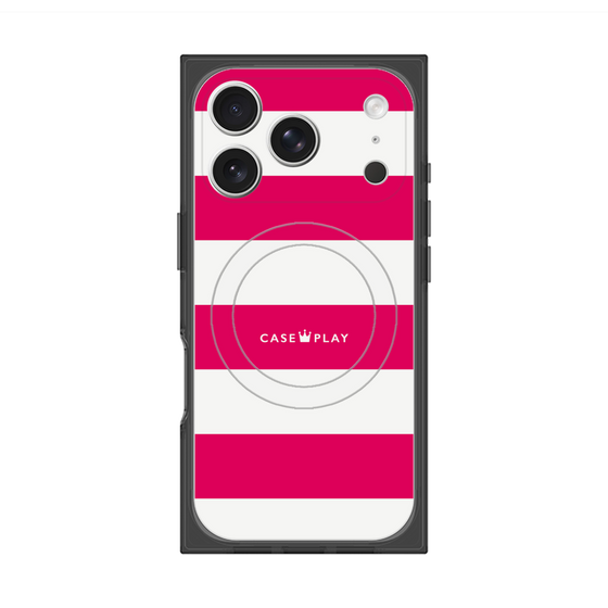 Premium Square Case with MagSafe［ Big Border - Pink ］