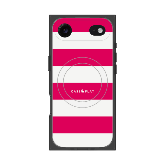 Premium Square Case with MagSafe［ Big Border - Pink ］