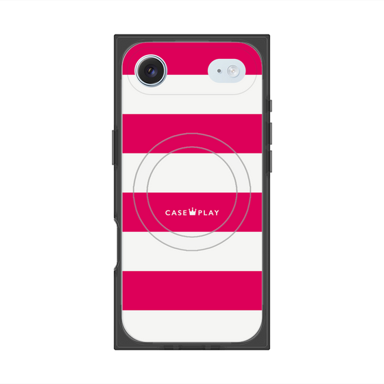 Premium Square Case with MagSafe［ Big Border - Pink ］