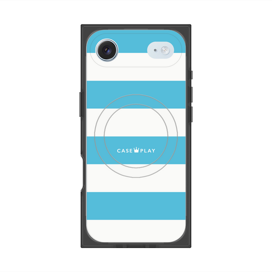 Premium Square Case with MagSafe［ Big Border - Blue ］