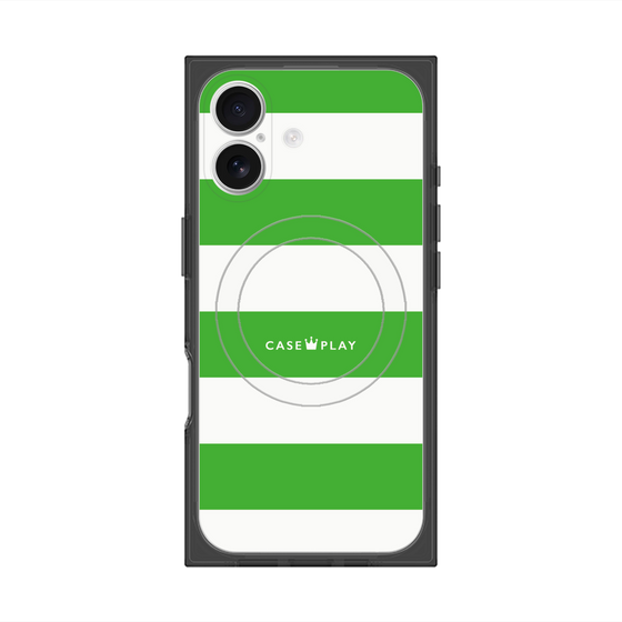 Premium Square Case with MagSafe［ Big Border - Green ］