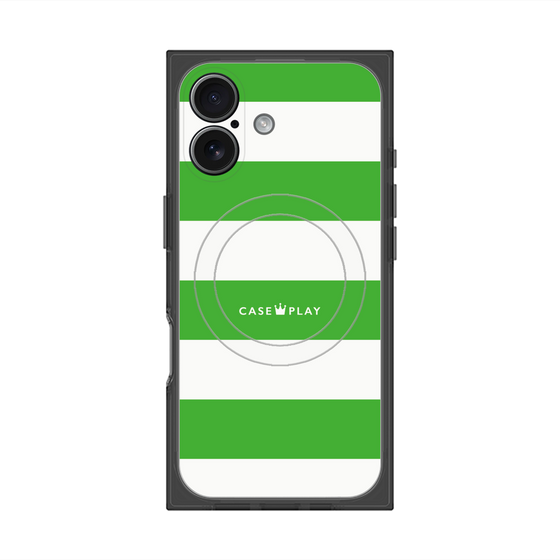 Premium Square Case with MagSafe［ Big Border - Green ］