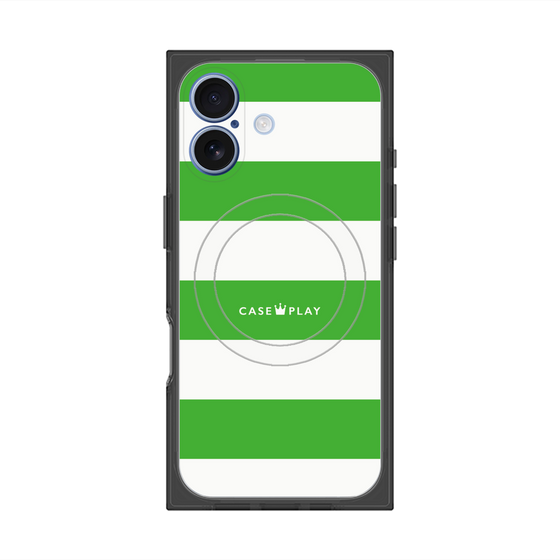 Premium Square Case with MagSafe［ Big Border - Green ］