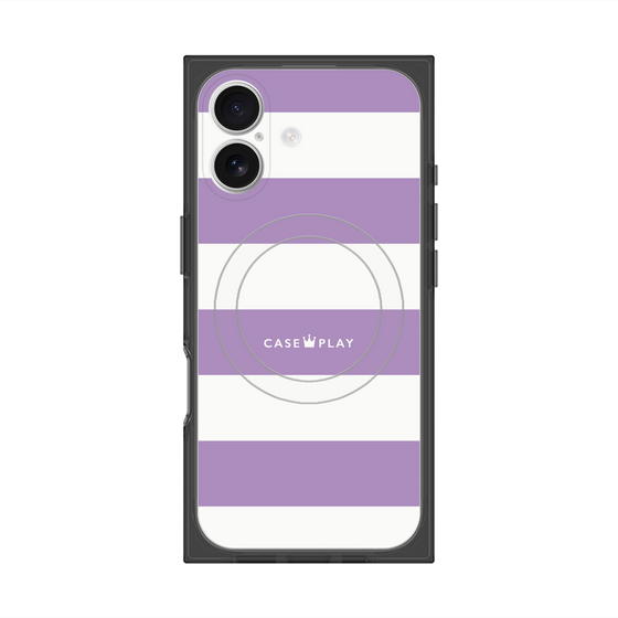 Premium Square Case with MagSafe［ Big Border - Purple ］