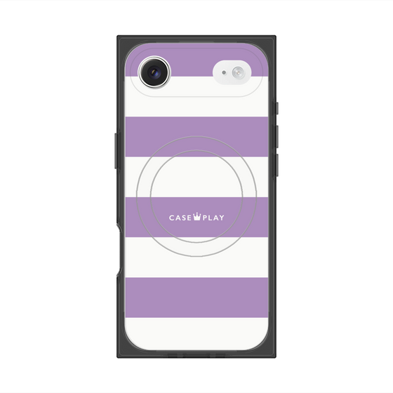 Premium Square Case with MagSafe［ Big Border - Purple ］