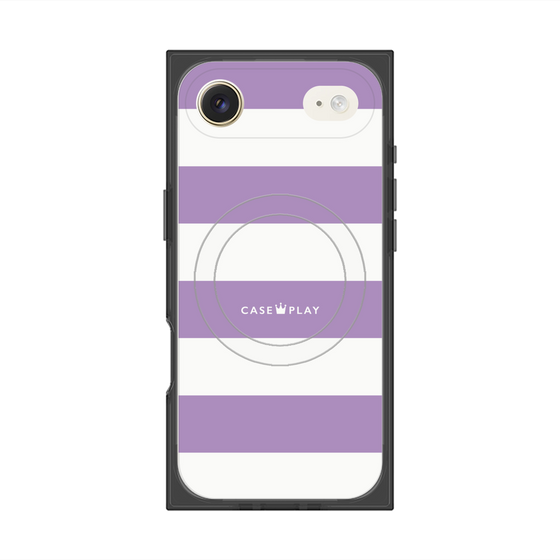 Premium Square Case with MagSafe［ Big Border - Purple ］