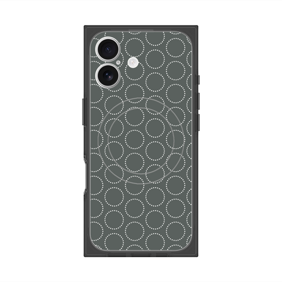 Premium Square Case with MagSafe［ Dot Circle - Gray ］