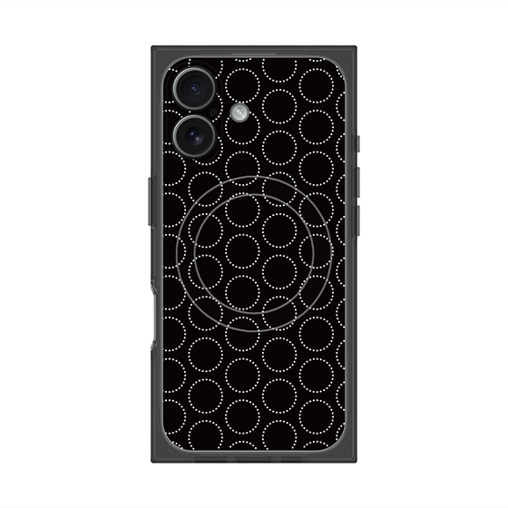 Premium Square Case with MagSafe［ Dot Circle - Black ］