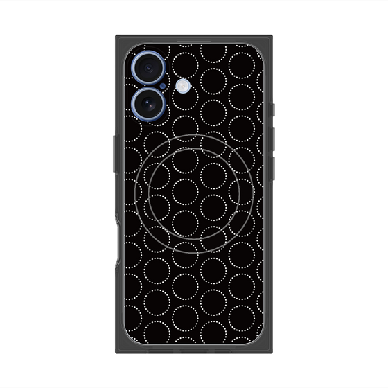 Premium Square Case with MagSafe［ Dot Circle - Black ］