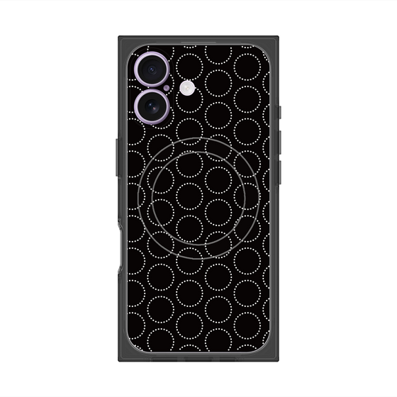 Premium Square Case with MagSafe［ Dot Circle - Black ］