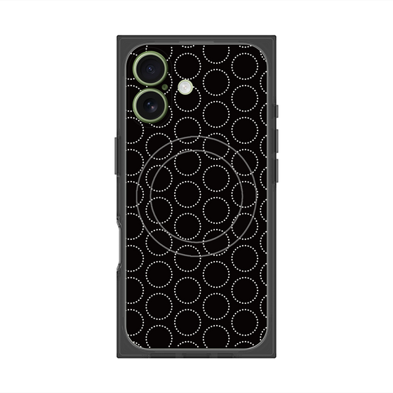 Premium Square Case with MagSafe［ Dot Circle - Black ］