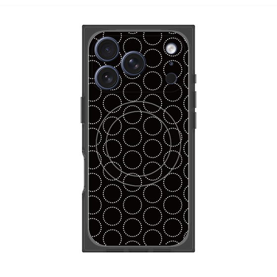 Premium Square Case with MagSafe［ Dot Circle - Black ］