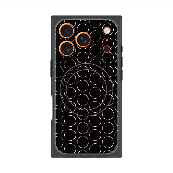 Premium Square Case with MagSafe［ Dot Circle - Black ］