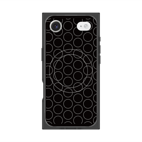 Premium Square Case with MagSafe［ Dot Circle - Black ］