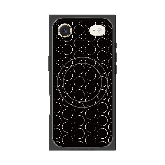 Premium Square Case with MagSafe［ Dot Circle - Black ］