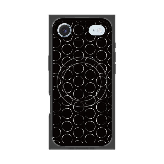 Premium Square Case with MagSafe［ Dot Circle - Black ］