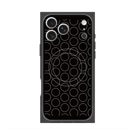 Premium Square Case with MagSafe［ Dot Circle - Black ］