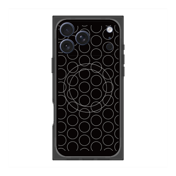 Premium Square Case with MagSafe［ Dot Circle - Black ］