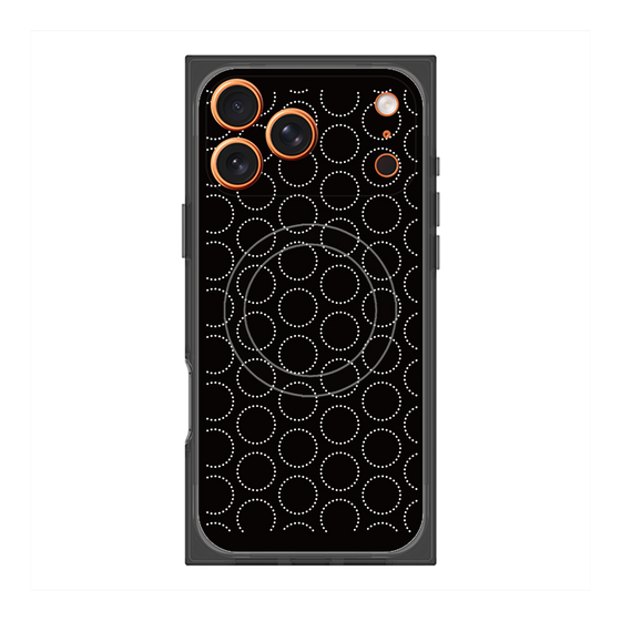 Premium Square Case with MagSafe［ Dot Circle - Black ］