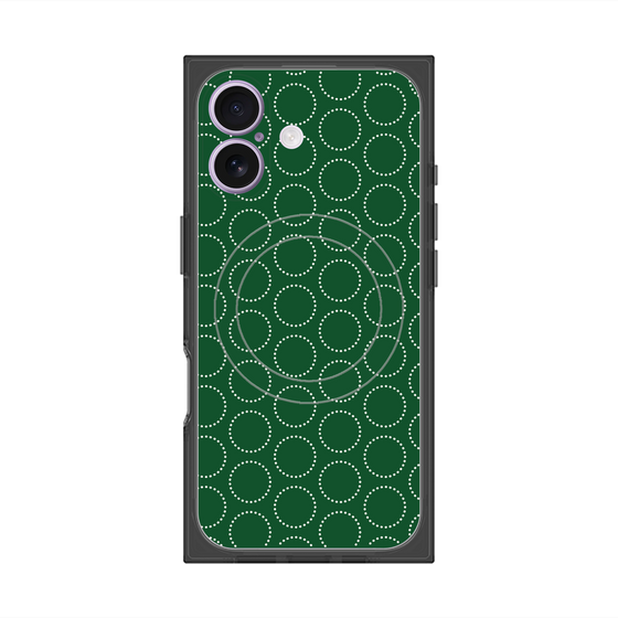 Premium Square Case with MagSafe［ Dot Circle - Green ］