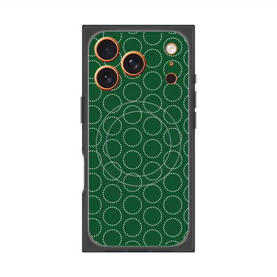 Premium Square Case with MagSafe［ Dot Circle - Green ］