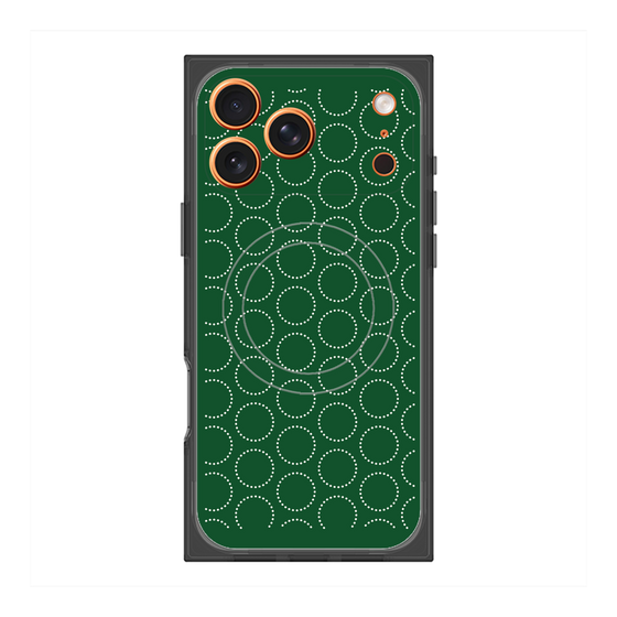 Premium Square Case with MagSafe［ Dot Circle - Green ］