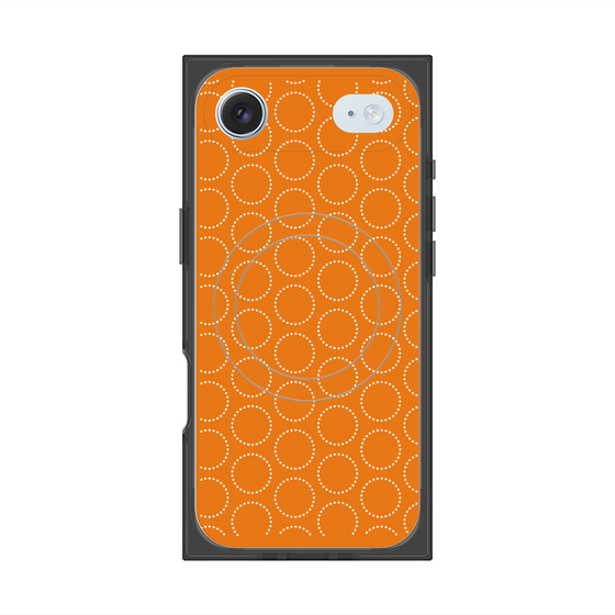 Premium Square Case with MagSafe［ Dot Circle - Orange ］
