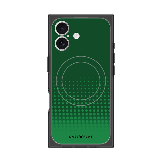 Premium Square Case with MagSafe［ Dot Gradation - Green ］