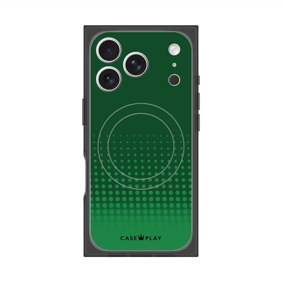 Premium Square Case with MagSafe［ Dot Gradation - Green ］