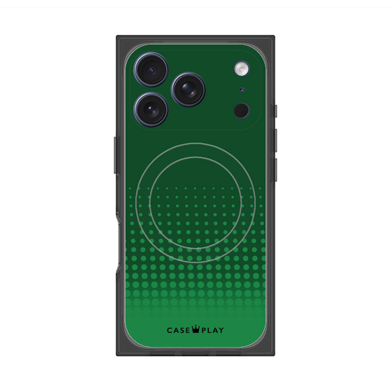 Premium Square Case with MagSafe［ Dot Gradation - Green ］