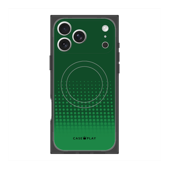Premium Square Case with MagSafe［ Dot Gradation - Green ］