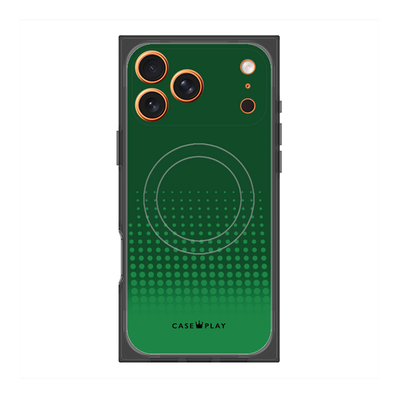 Premium Square Case with MagSafe［ Dot Gradation - Green ］