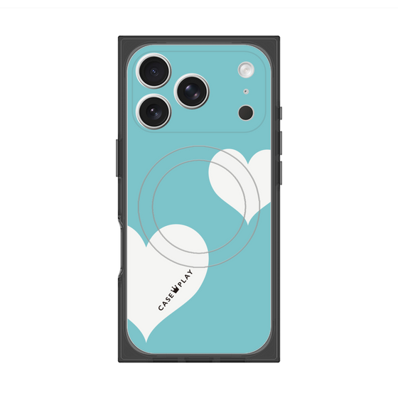 Premium Square Case with MagSafe［ Two Hearts - Blue ］