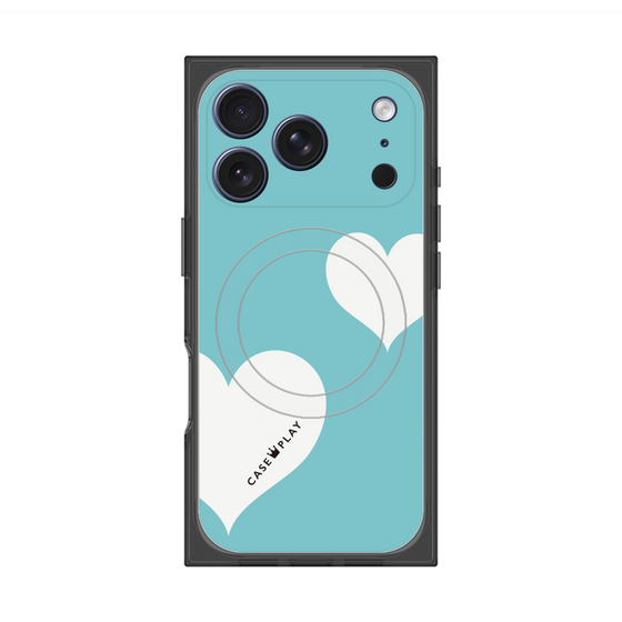 Premium Square Case with MagSafe［ Two Hearts - Blue ］