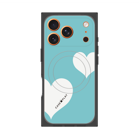 Premium Square Case with MagSafe［ Two Hearts - Blue ］